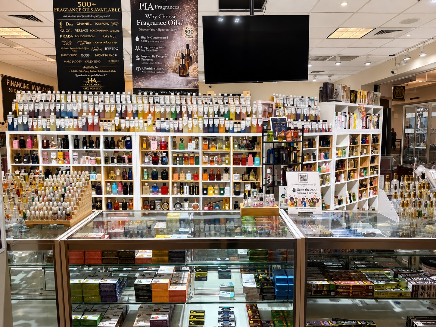 HA Fragrances storefront inside Macomb Mall in Roseville, Michigan